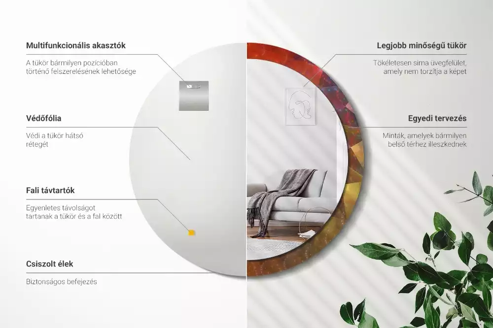 Espelho decorativo redondo Abstração espiral