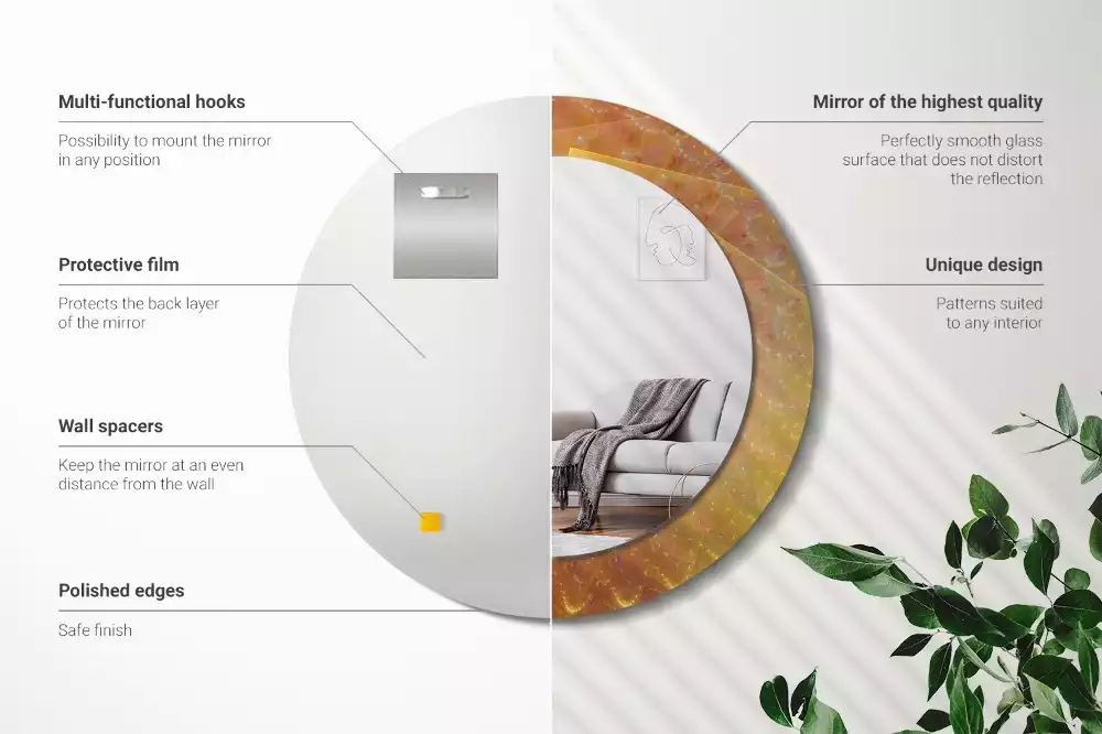 Espelho decorativo redondo Abstração espiral