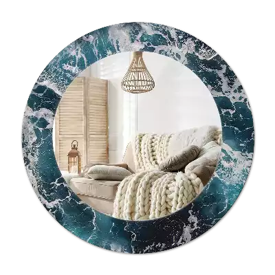 Espelho decorativo redondo Mar tempestuoso