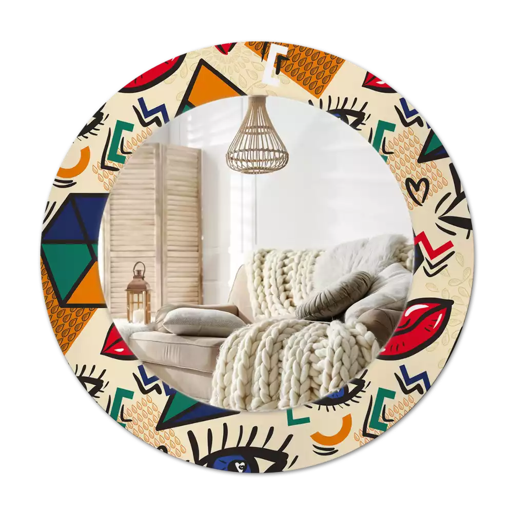 Espelho decorativo Redondo Estilo pop art