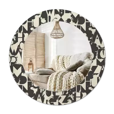 Espelho redondo decorativo Cartas