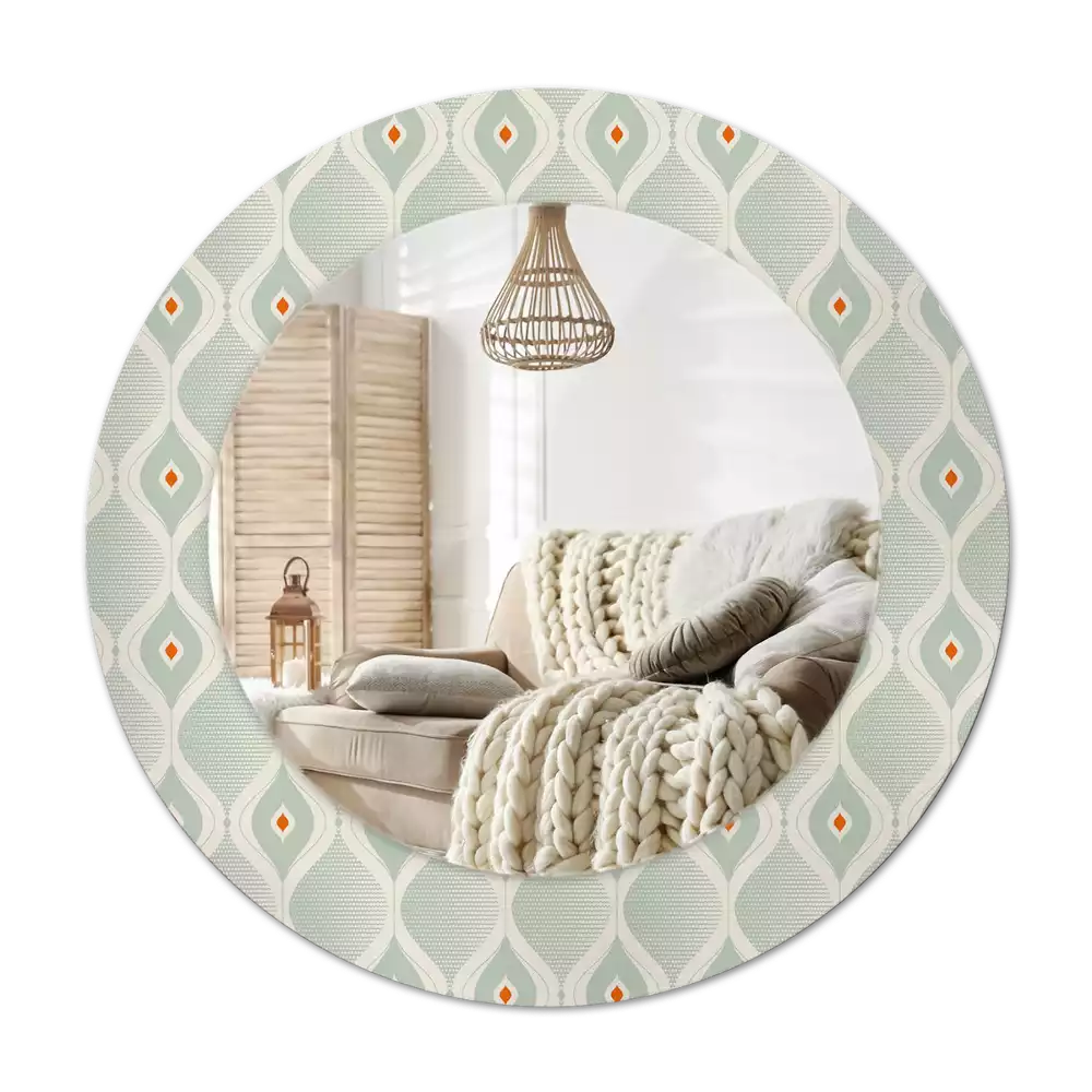 Espelho redondo decorativo Padrão vintage clássico