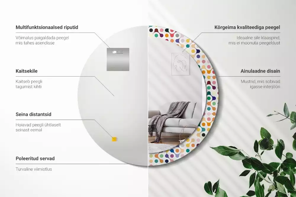 Espelho redondo decorativo Pontos de pop art