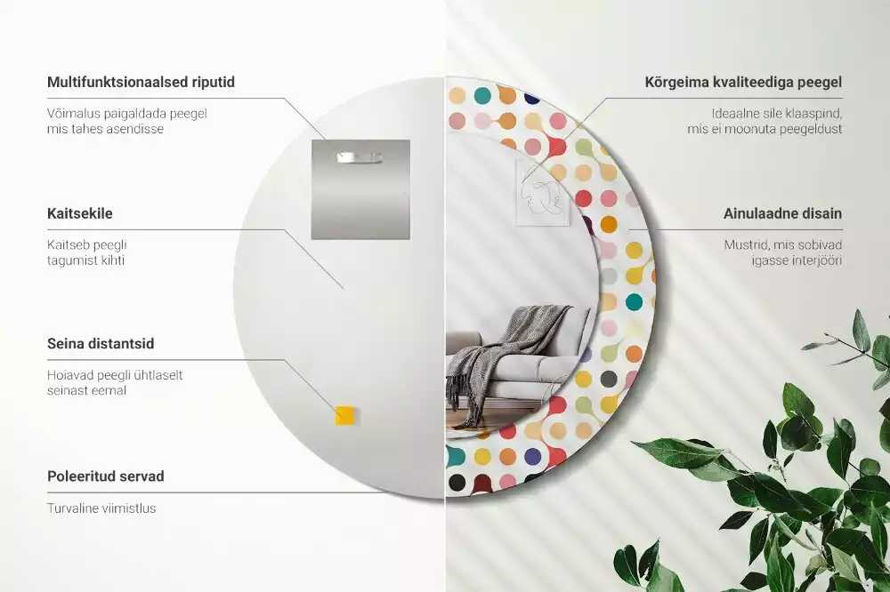 Espelho redondo decorativo Pontos de pop art