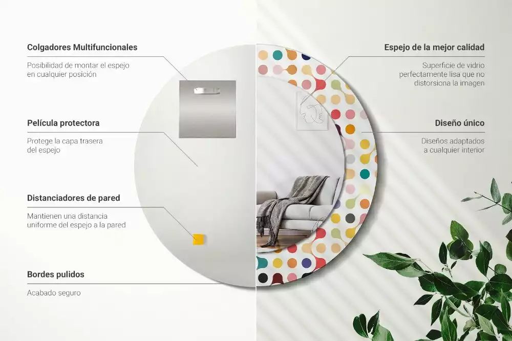 Espelho redondo decorativo Pontos de pop art