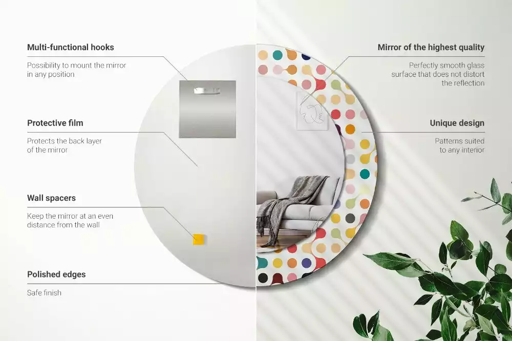 Espelho redondo decorativo Pontos de pop art