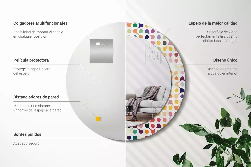 Espelho redondo decorativo Pontos de pop art