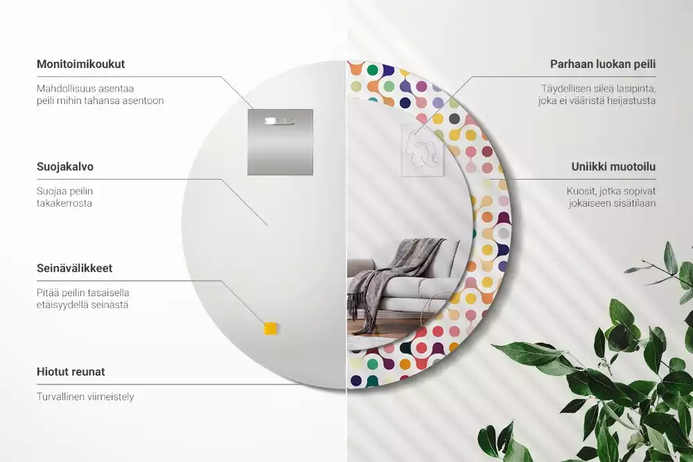 Espelho redondo decorativo Pontos de pop art