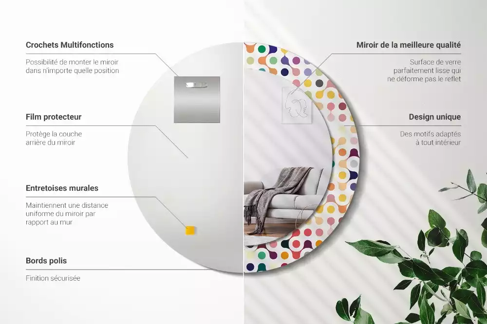 Espelho redondo decorativo Pontos de pop art