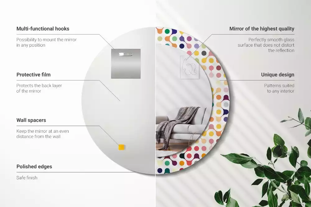 Espelho redondo decorativo Pontos de pop art