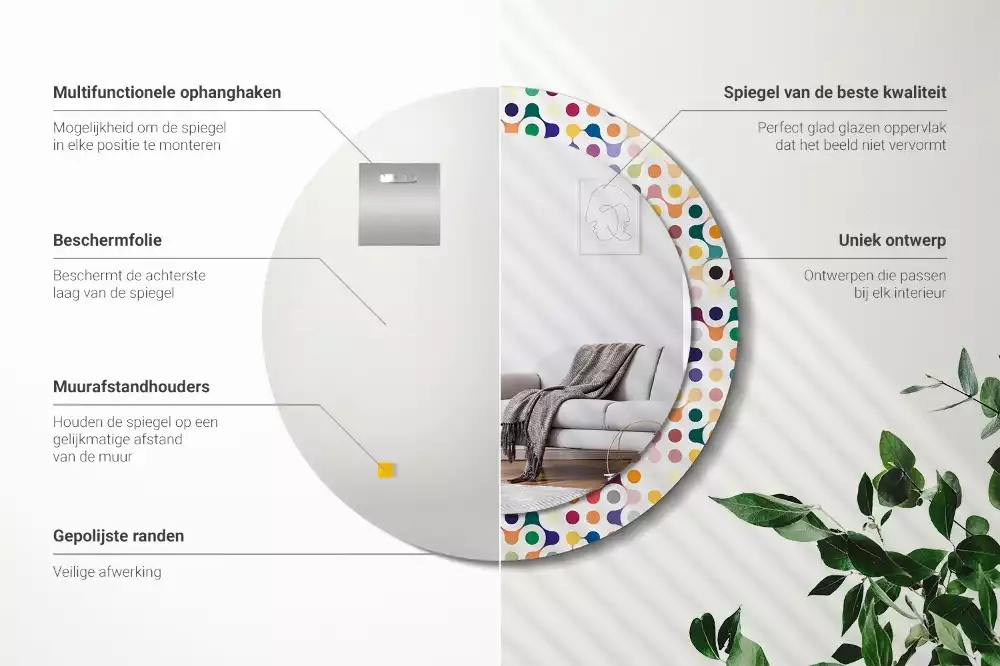 Espelho redondo decorativo Pontos de pop art