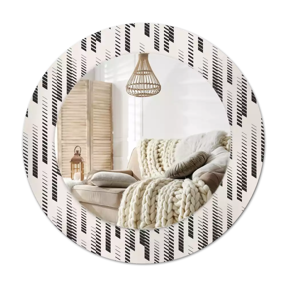 Espelho redondo decorativo Padrão listrado