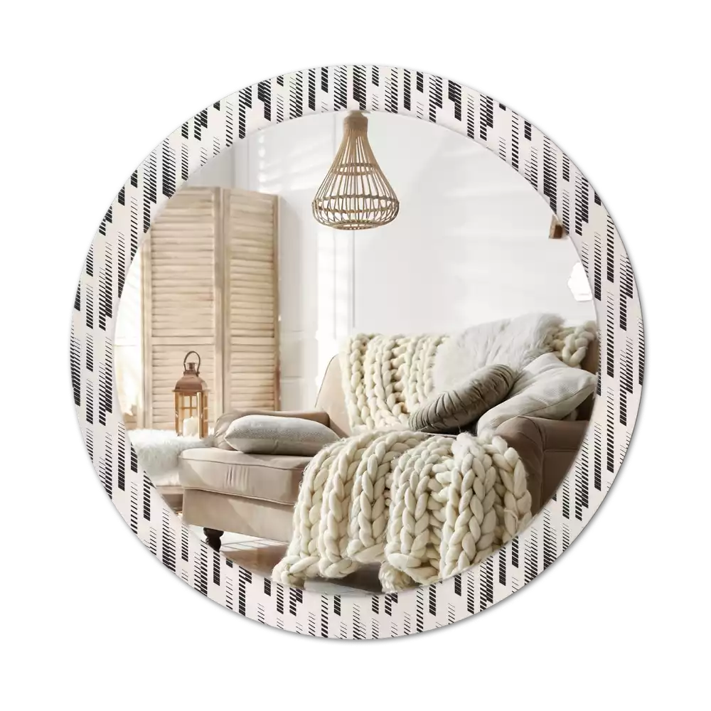Espelho redondo decorativo Padrão listrado