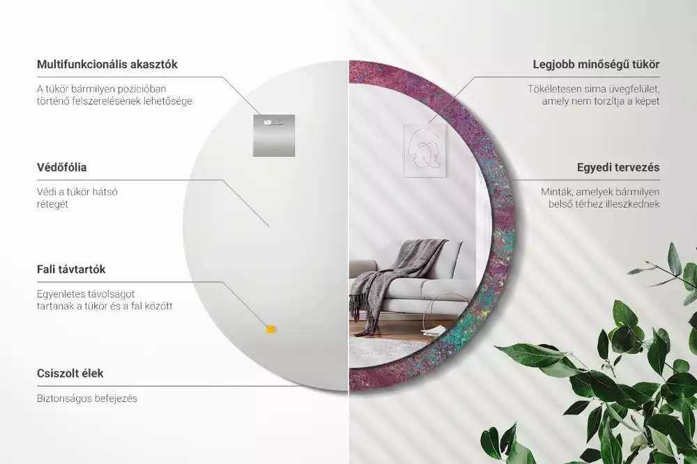 Espelho redondo decorativo Festival de cores