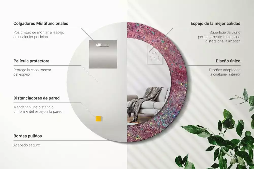 Espelho redondo decorativo Festival de cores