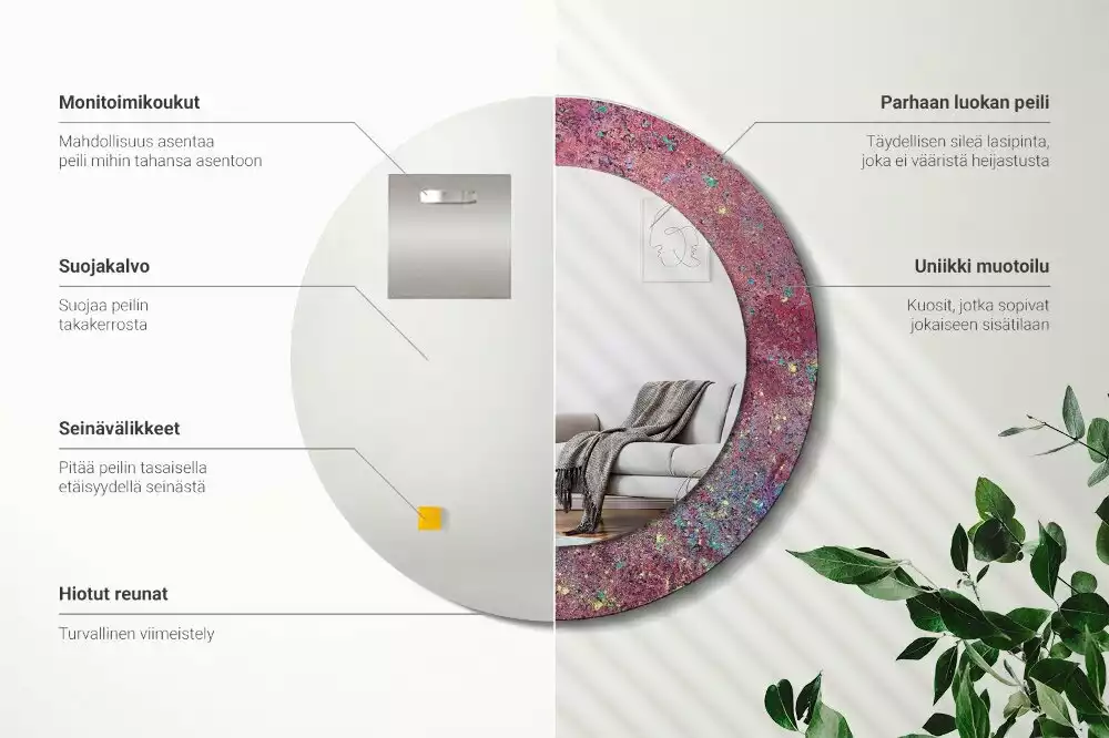 Espelho redondo decorativo Festival de cores