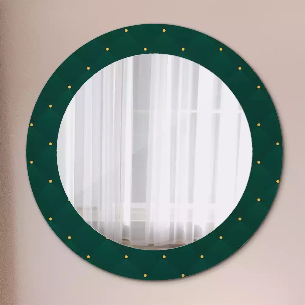 Espelho decorativo redondo Padrão acolchoado