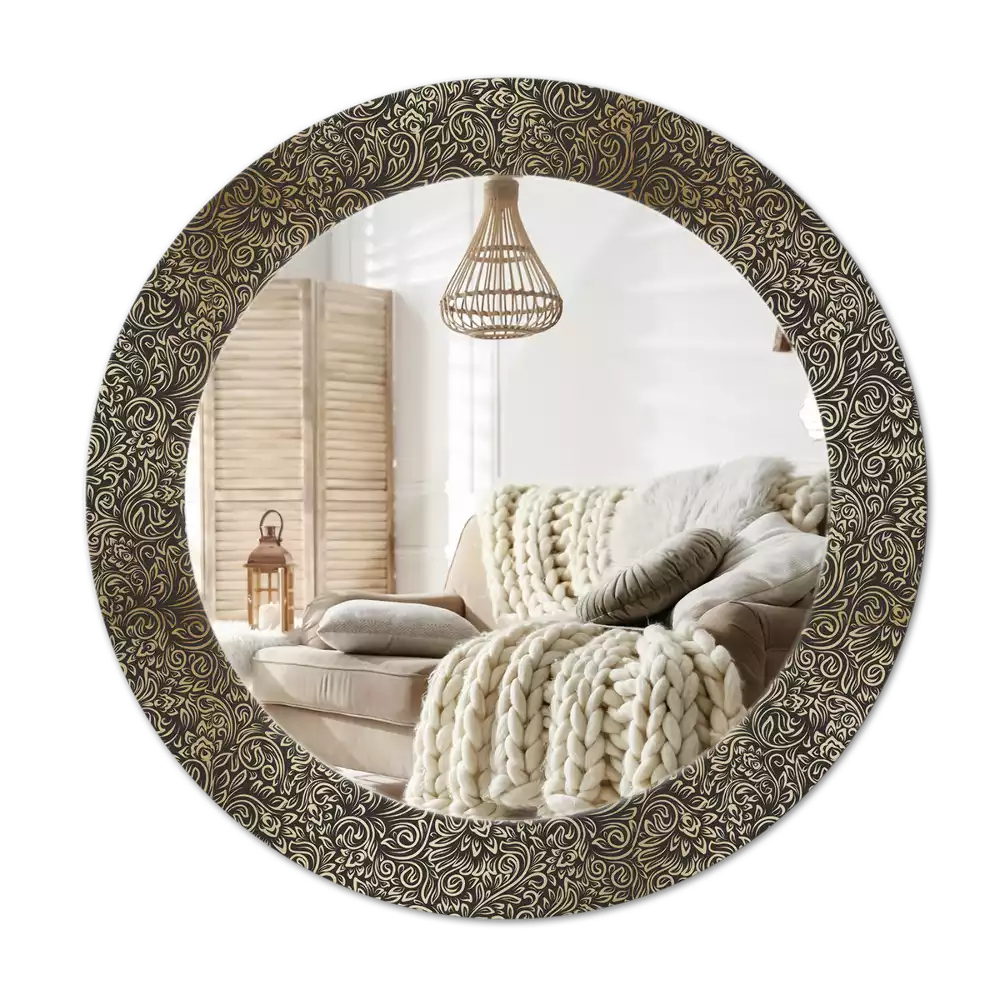 Espelho redondo decorativo ornamento floral