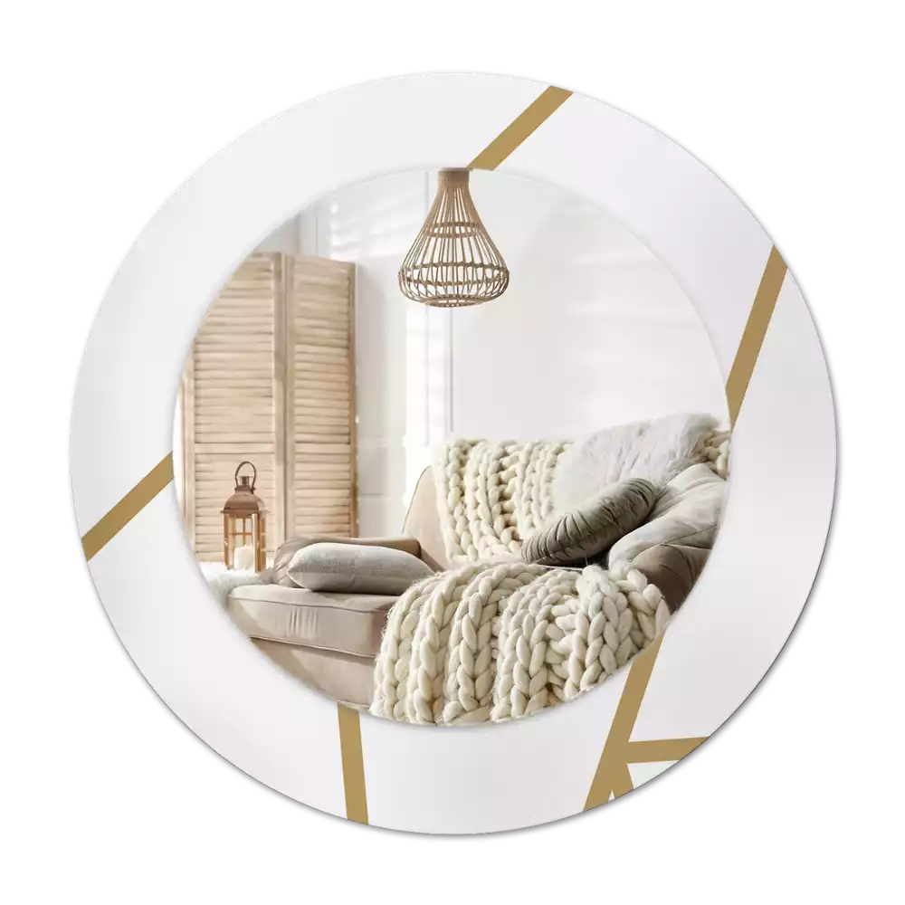 Espelho redondo decorativo Composição linear