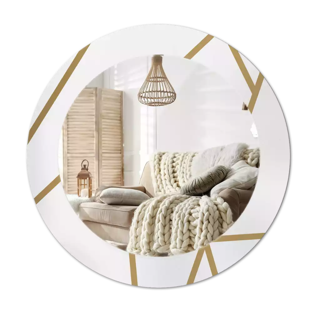 Espelho redondo decorativo Composição linear
