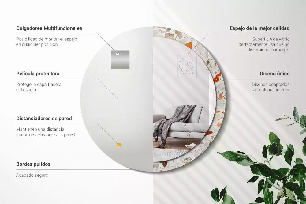 Espelho decorativo redondo Estilo terrazzo