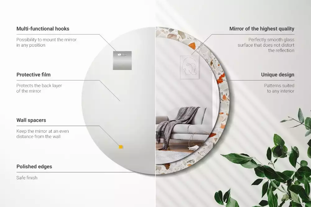 Espelho decorativo redondo Estilo terrazzo