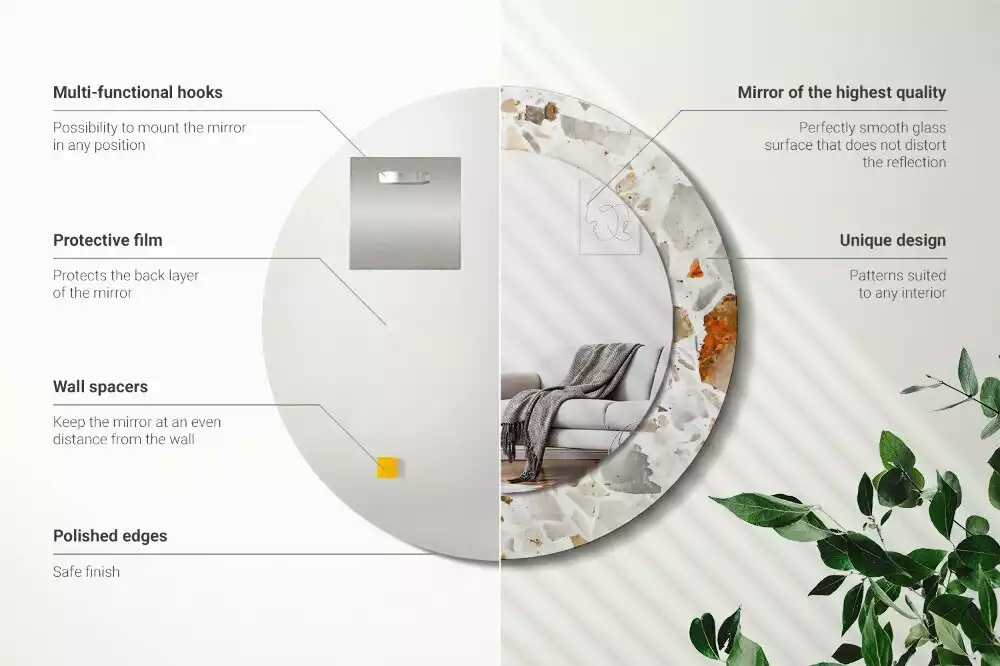 Espelho decorativo redondo Estilo terrazzo