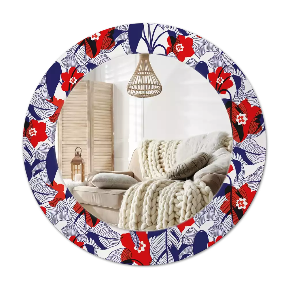 Espelho redondo decorativo Filodendros