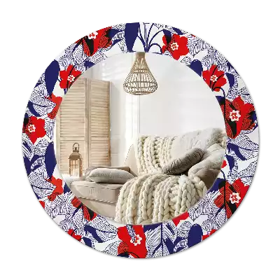 Espelho redondo decorativo Filodendros