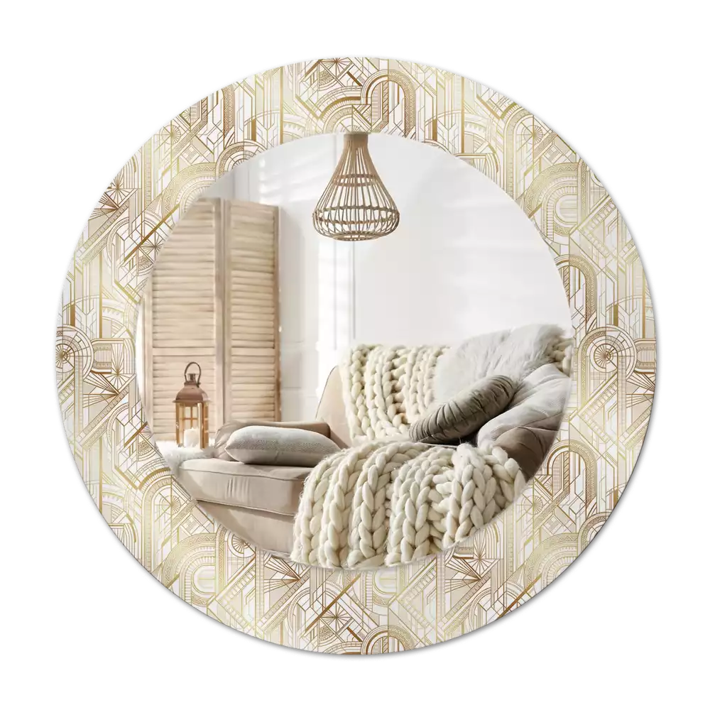 Espelho decorativo redondo Composição Art Déco