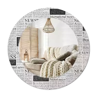 Espelho decorativo redondo Jornais