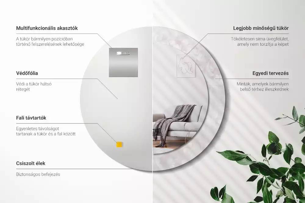 Espelho redondo decorativo Textura rococó