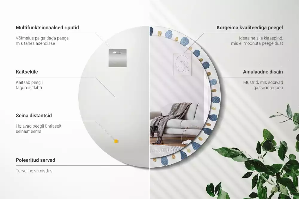 Espelho redondo decorativo Mandala da lua