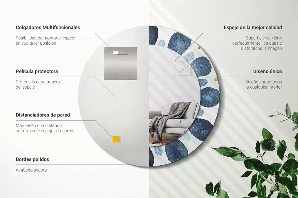 Espelho redondo decorativo Mandala da lua