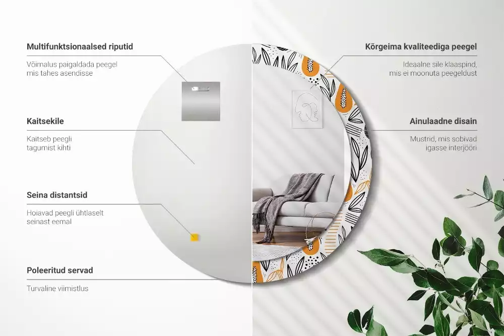 Espelho decorativo redondo Mamões