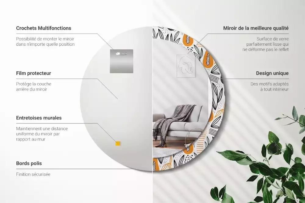 Espelho decorativo redondo Mamões