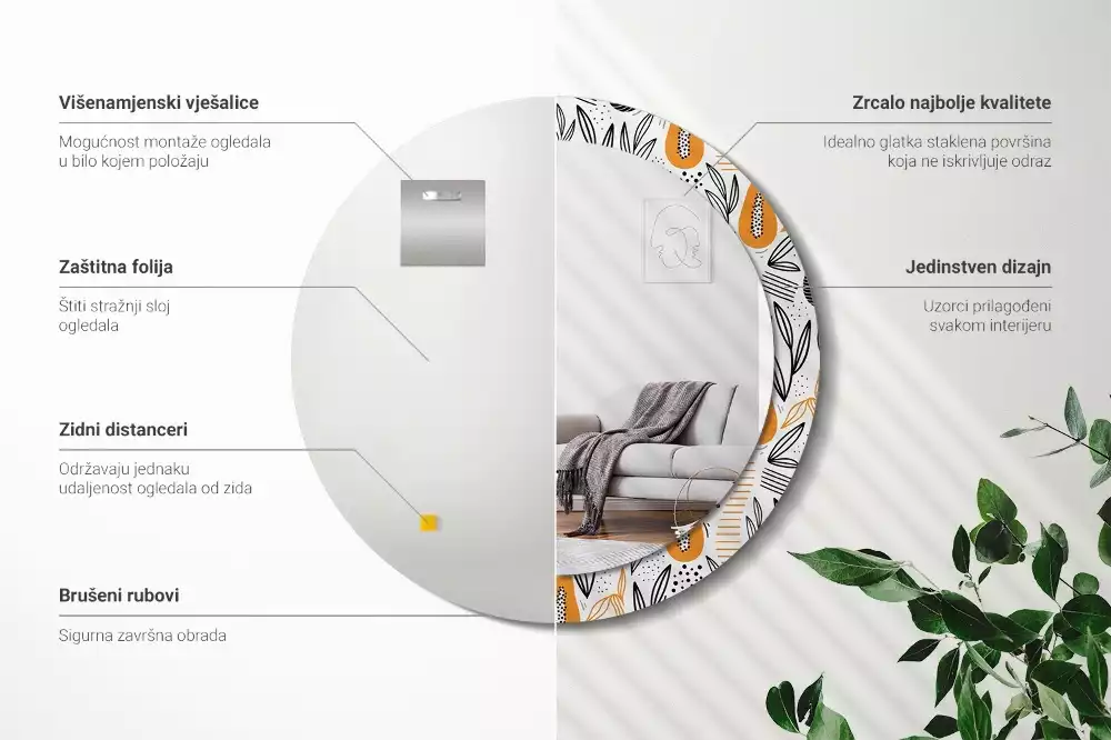 Espelho decorativo redondo Mamões