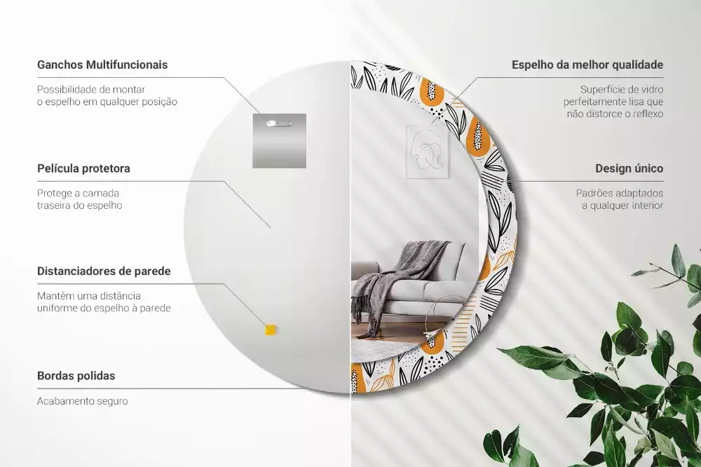 Espelho decorativo redondo Mamões