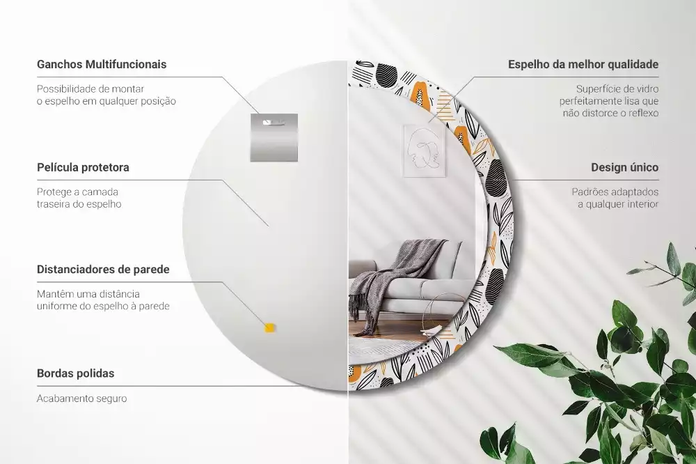 Espelho decorativo redondo Mamões