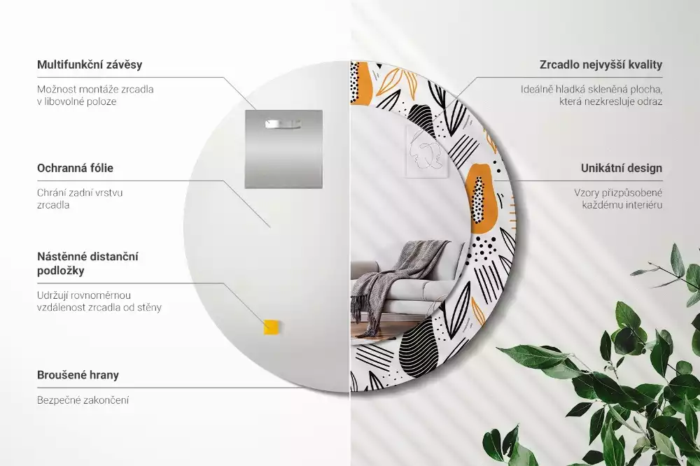 Espelho decorativo redondo Mamões