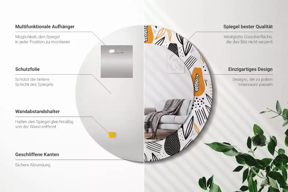 Espelho decorativo redondo Mamões