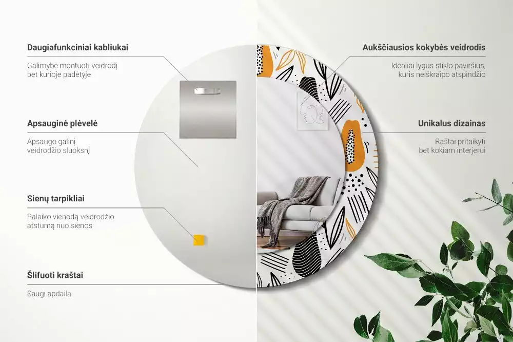 Espelho decorativo redondo Mamões