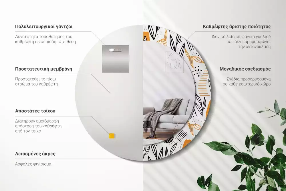 Espelho decorativo redondo Mamões