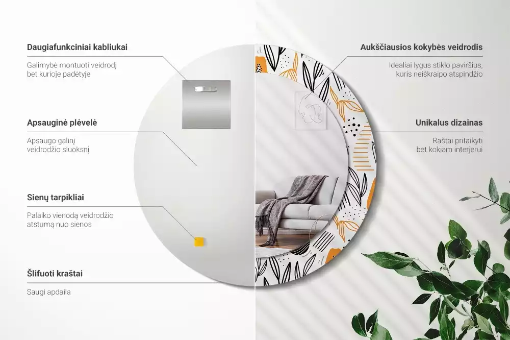 Espelho decorativo redondo Mamões