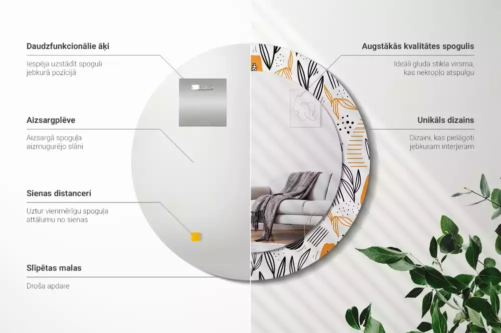 Espelho decorativo redondo Mamões