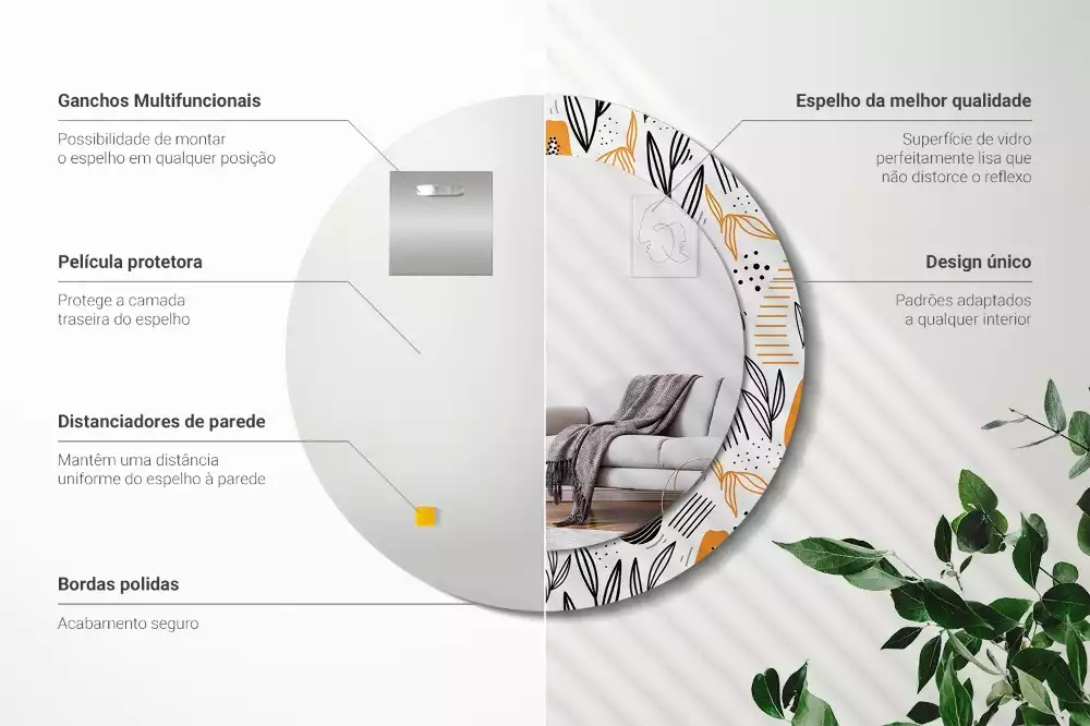 Espelho decorativo redondo Mamões