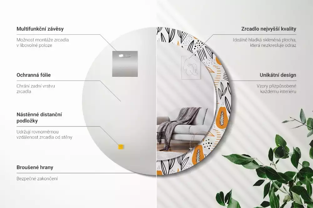 Espelho decorativo redondo Mamões