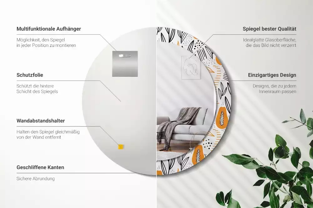 Espelho decorativo redondo Mamões