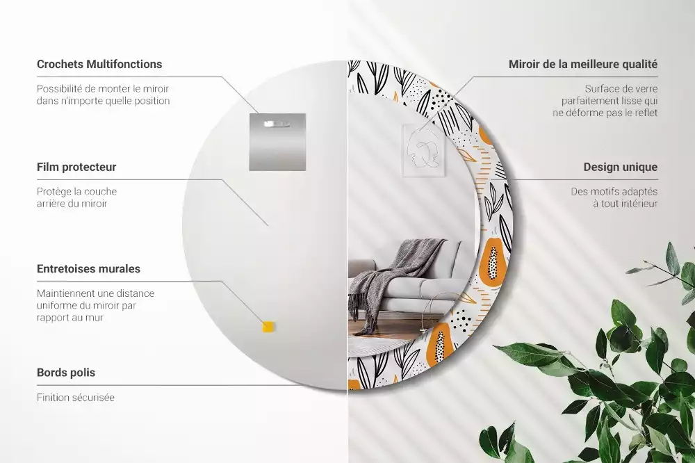 Espelho decorativo redondo Mamões