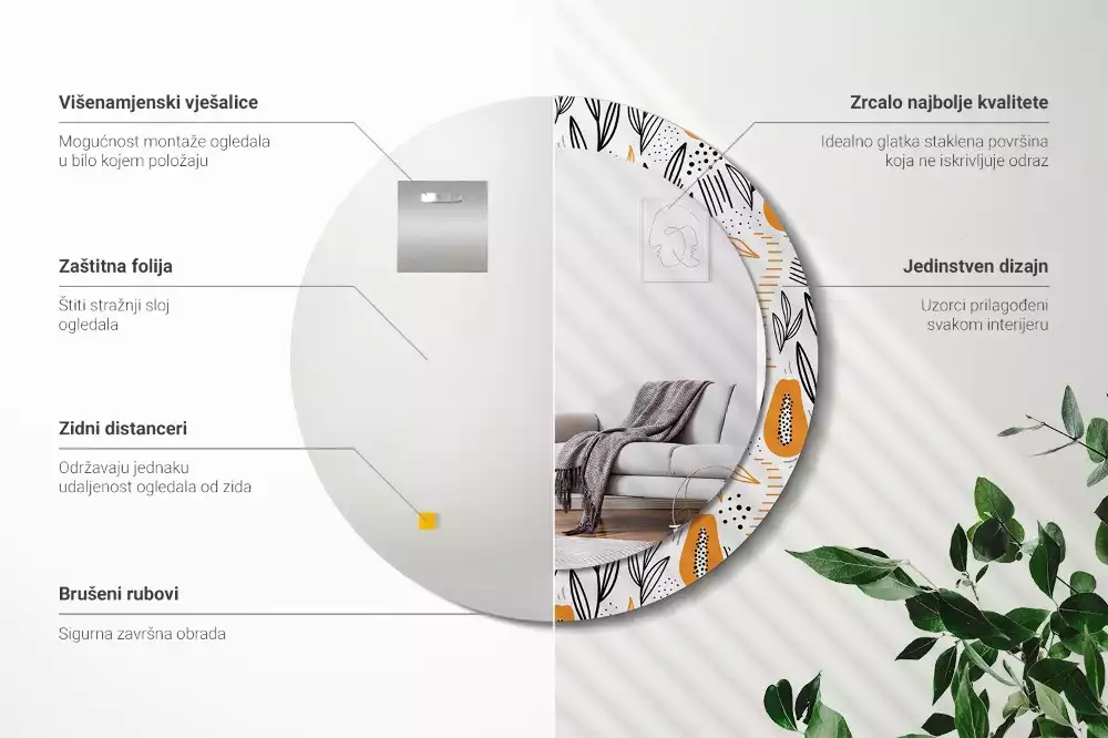 Espelho decorativo redondo Mamões